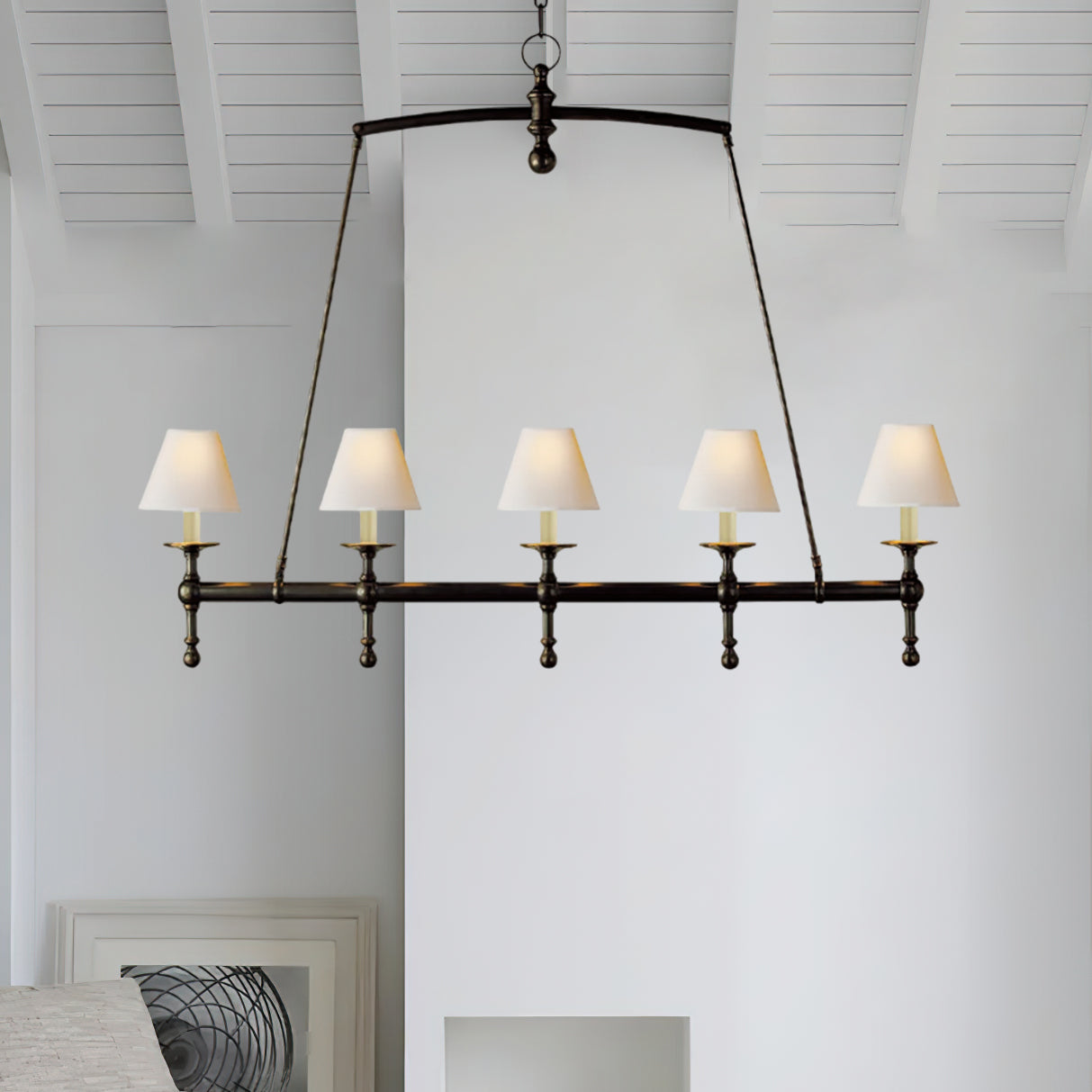 Etoile Linear Chandelier - Modern Crystal Ceiling Light Fixture for Dining Room, Living Room & Bedroom | Elegant LED Lighting for Home Decor
