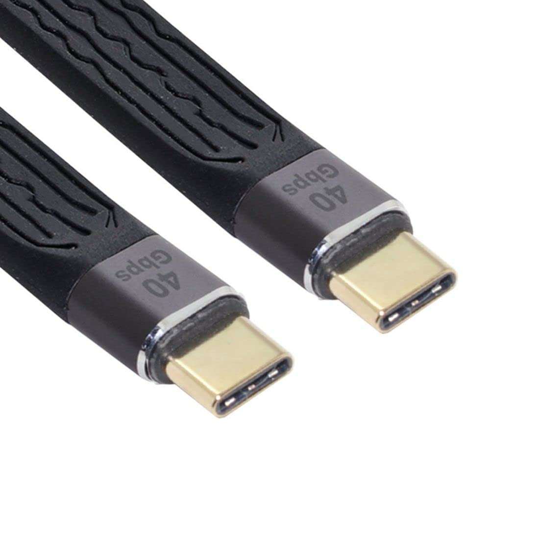 Chenyang USB-C to USB-C Cable 40Gbps USB4 100W PD Fast Charging 8K Video Flat Slim FPC Data Cable (13cm) - Compatible with MacBook, Laptop, Phone & Tablet for Home Office & Travel Charging