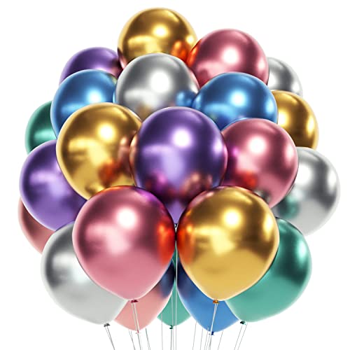 Metallic Balloons Multicolor-12in