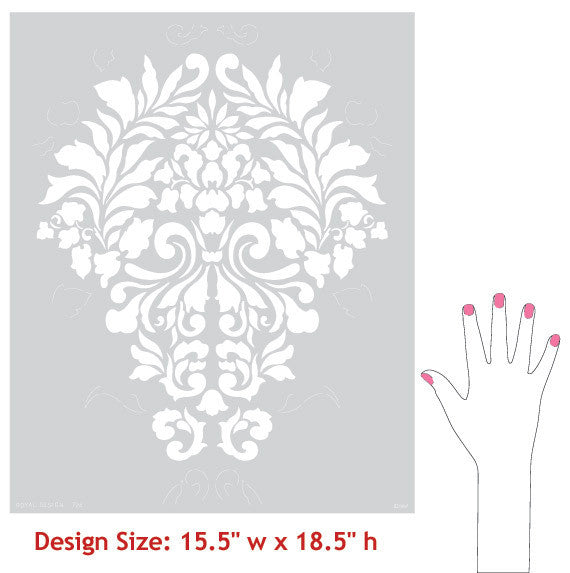 Damask Fabric Wall Stencil - Reusable DIY Painting Template for Home Decor, Bedroom & Living Room Wall Art Projects