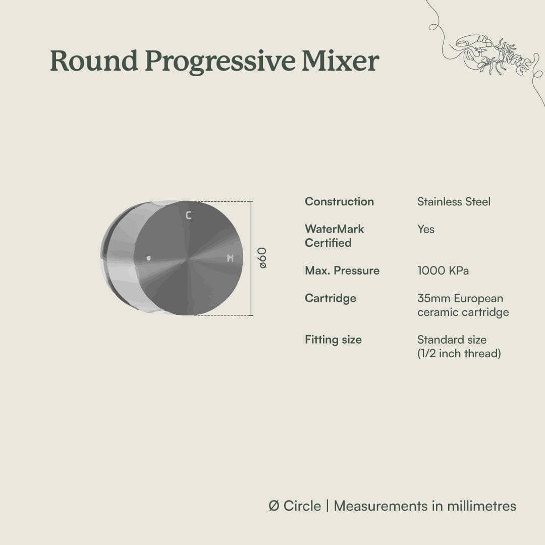 Round Wall Progressive Mixer in Brushed Brass - Perfect for Modern Bathroom & Kitchen Faucet Upgrades