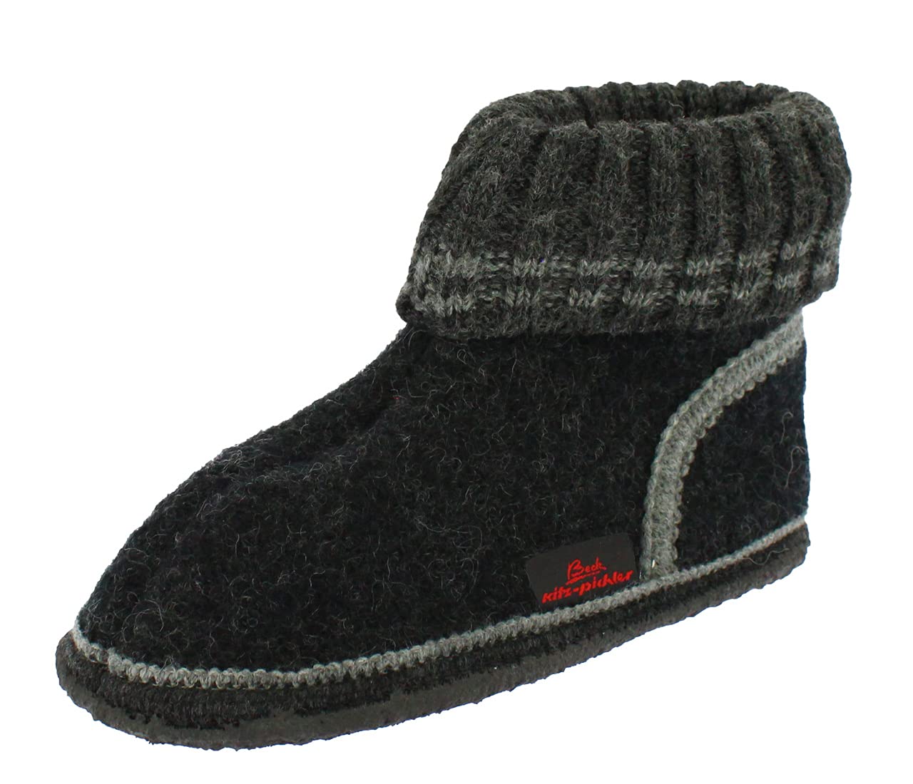 Beck Unisex Kids House Slippers Low-Top Indoor Shoes - Black, Size 36 EU - Comfortable Home & School Footwear for Boys and Girls