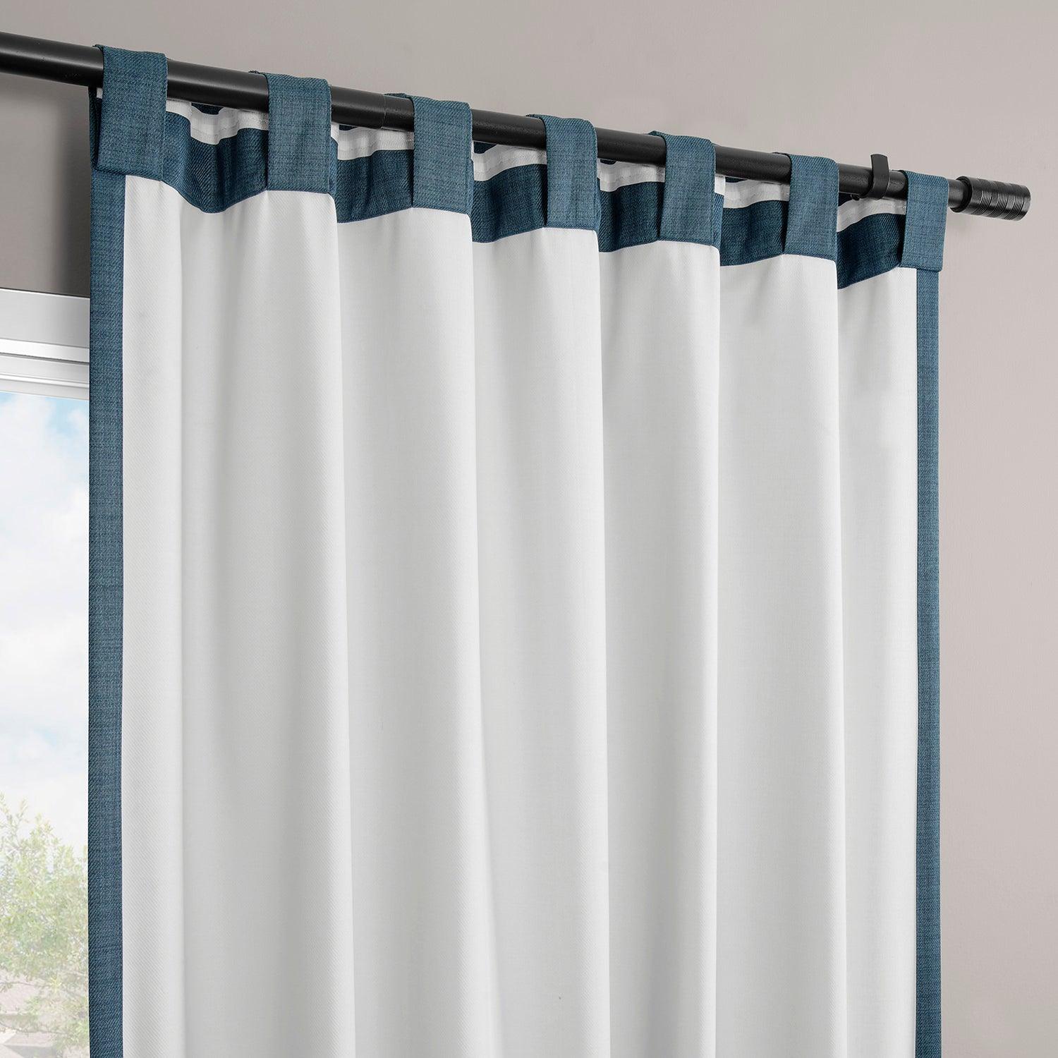 Premium Dark Blue Vienna Basic Linen Blackout Curtains - Set of 2 Panels for Living Room & Bedroom - Noise Reducing & Light Blocking Window Treatments for Home Decor