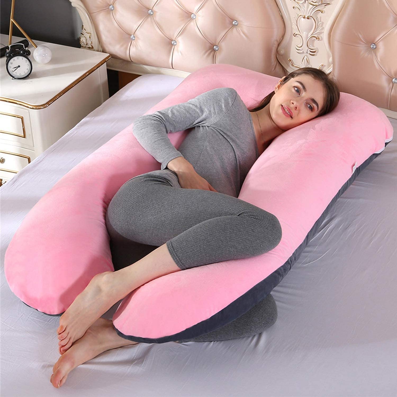 **Extra Large Pregnancy Pillow for Sleeping – U-Shaped Maternity Body Pillow with Back Support, Comfortable Nursing & Fibromyalgia Relief (Color: C) – Ideal for Side Sleepers & Pregnant Women**