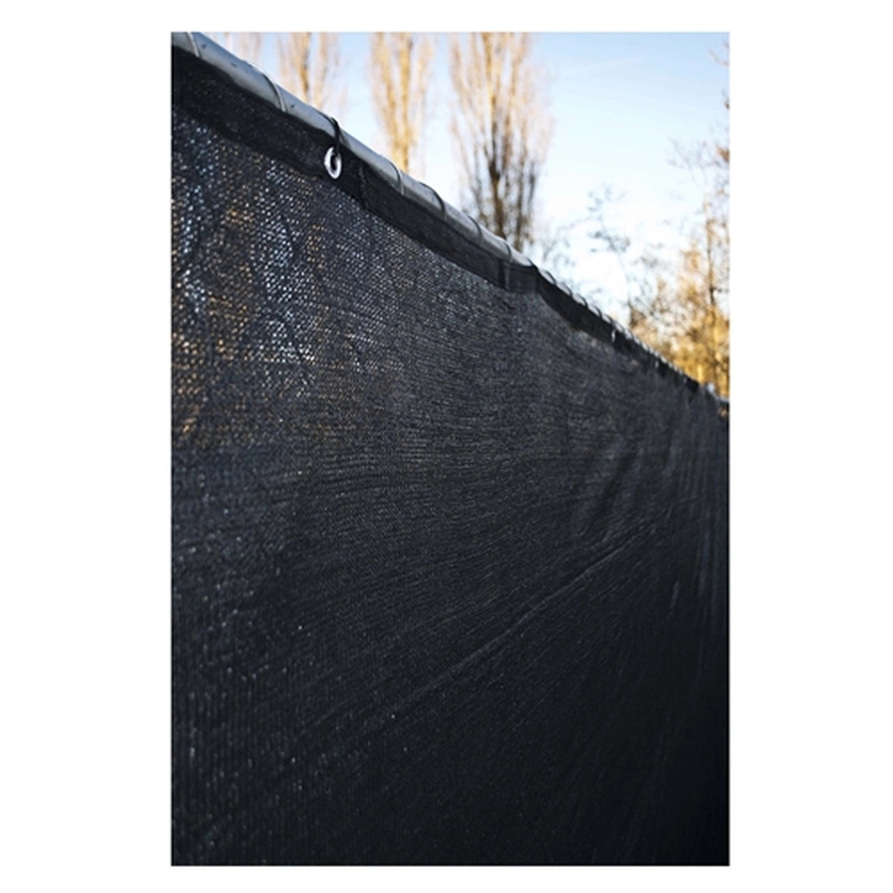 ALEKO 6x150ft Black Privacy Fence Screen with Grommets - Heavy Duty Mesh Fabric for Backyard, Patio & Pool Privacy Protection