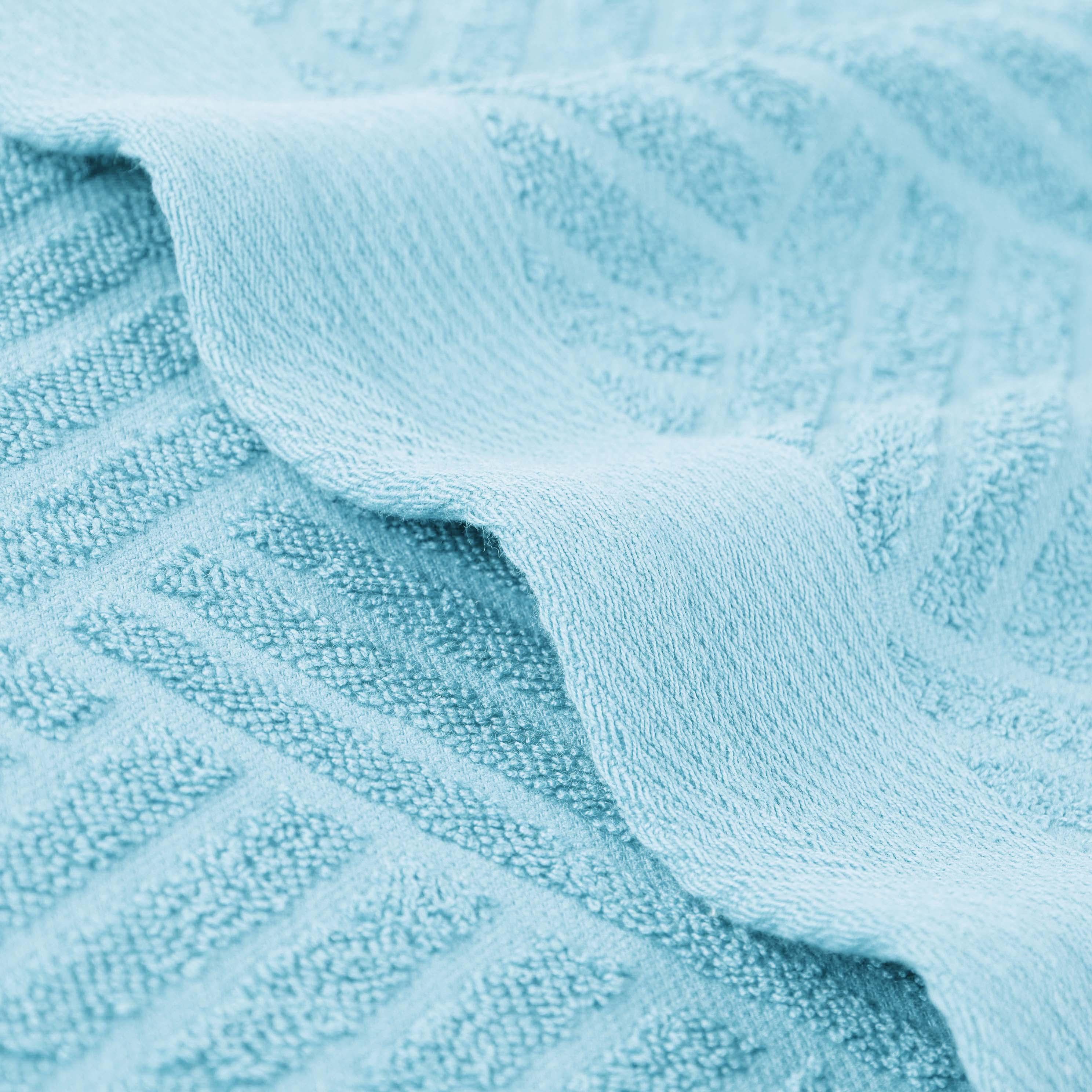 Premium Basketweave Jacquard Egyptian Cotton Towel Set - 3 Piece Plush Bath Towels for Spa, Bathroom & Luxury Home Decor - Medium Weight, Ultra Soft & Absorbent