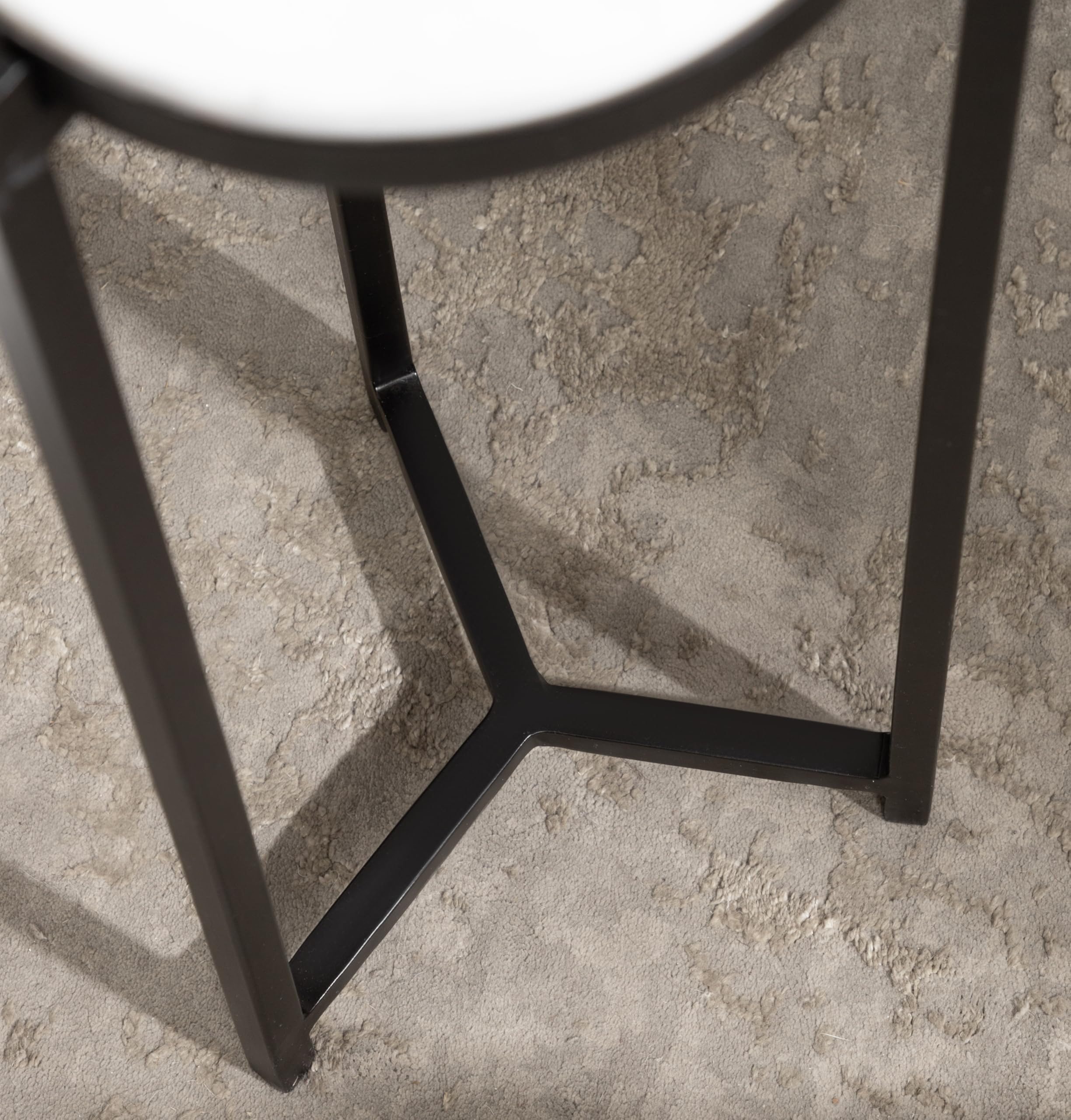 Kate & Laurel Aguilar Modern Round Side Table - 9x9x23 Inches, White & Black Genuine Marble Accent Table - Perfect for Small Spaces, Living Room Decor, Coffee Table Alternative & Plant Stand