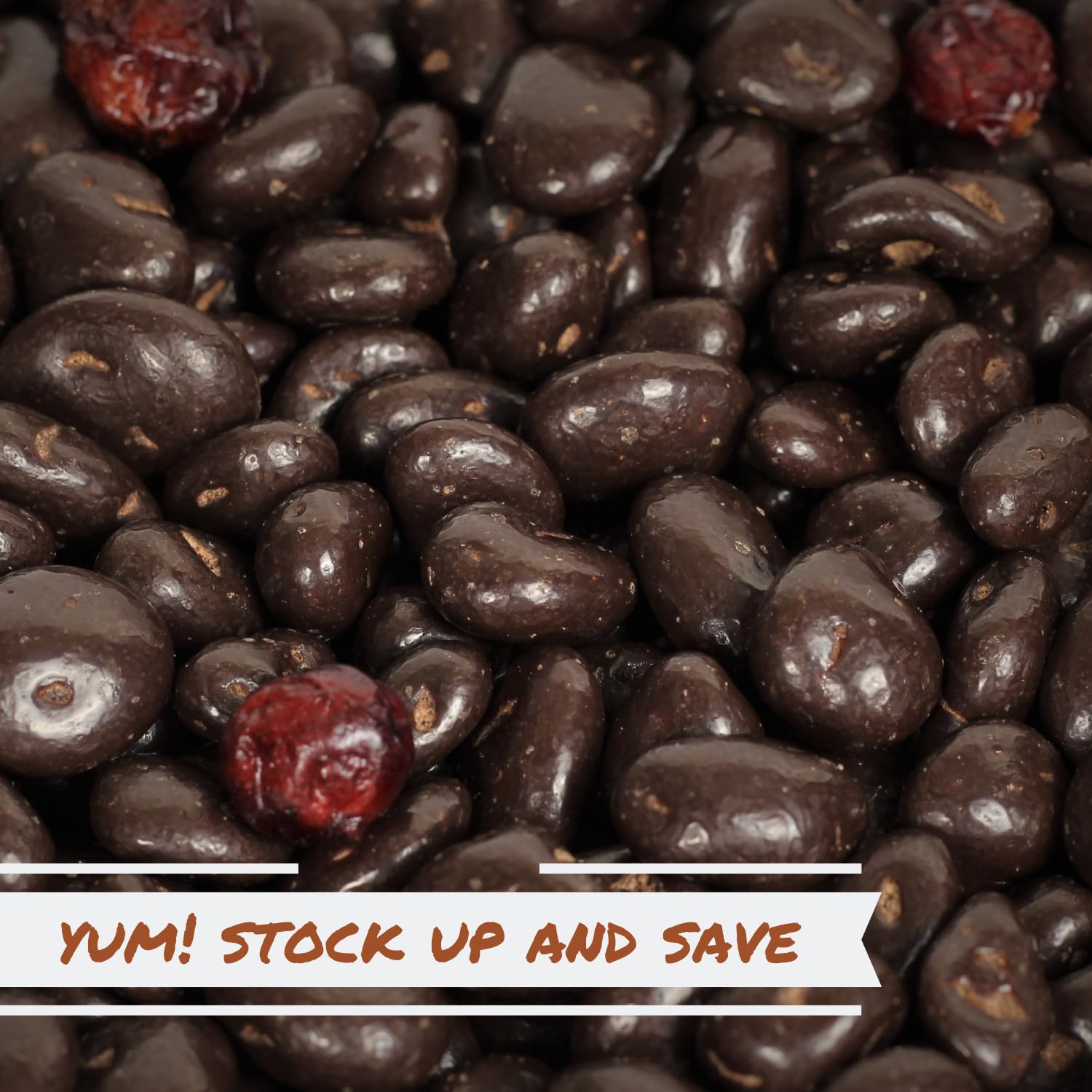 Dark Chocolate Cranberries 2lbs - Healthy Vegan Snacks for Office & Travel
