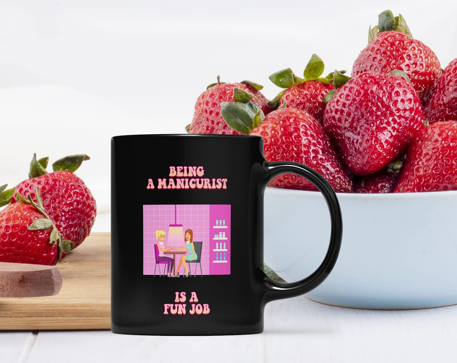 Funny Manicurist Coffee Mug - Perfect Appreciation Gift for Nail Technicians - 'Being a Manicurist is a Fun Job' Ceramic Cup - Great for Salons, Break Rooms & Spa Gifts