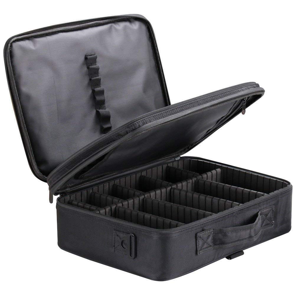 BLUSHIA Large Makeup Organizer Box 16x12x5 Inches - Cosmetic Storage Case with Brush Holder for Women | Travel Vanity Bag, Beauty Pouch & Makeup Kit | Perfect for Home, Salon & Travel Use