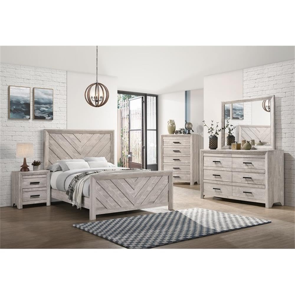 Picket House Furnishings Keely 2-Drawer White Nightstand - Modern Bedside Table for Bedroom, Guest Room & Nursery Storage
