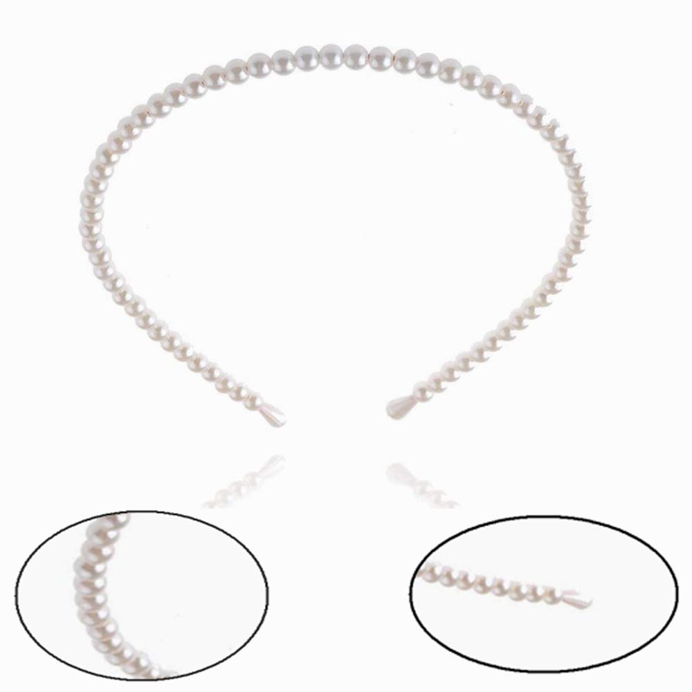 5 Pcs Pearl Headbands for Women - Elegant White Pearl Hair Hoops & Fashion Headbands for Weddings, Parties, Prom & Special Occasions