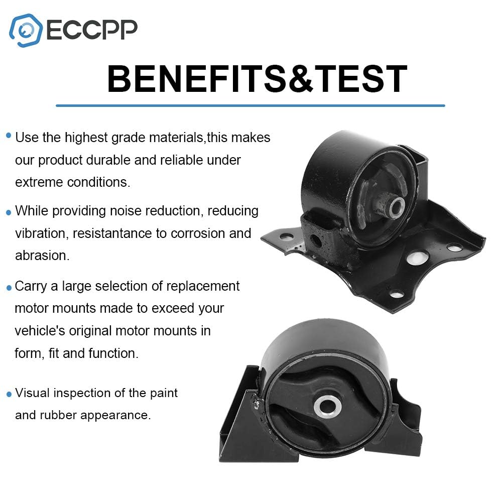 ECCPP Engine Motor and Transmission Mounts Kit - Front & Rear Mount Set Compatible with 2000-2006 Nissan Sentra 1.8L (4PCS) - Smooth Ride & Vibration Reduction for Daily Commute & Performance Driving