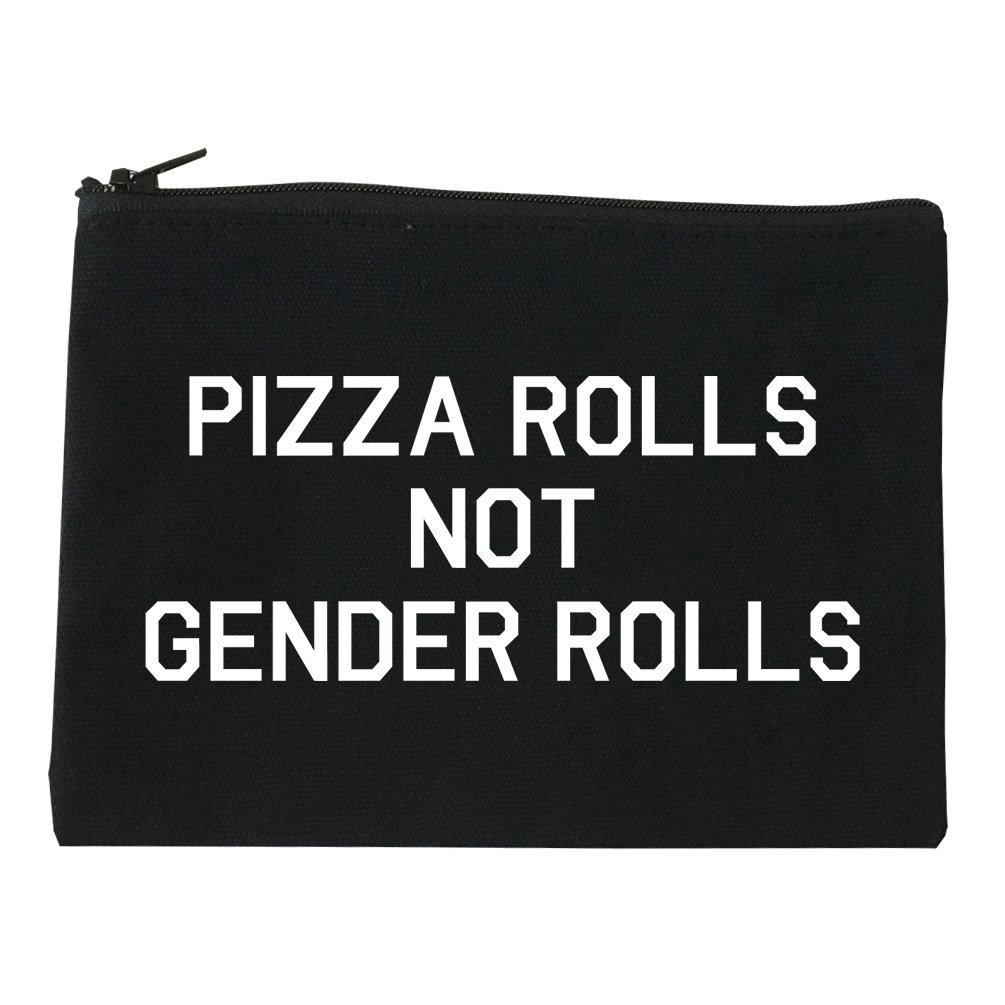 Pizza Rolls Not Gender Rolls Makeup Bag - Trendy Cosmetic Pouch for Travel & Daily Use | Perfect for Makeup Lovers & Gift Ideas