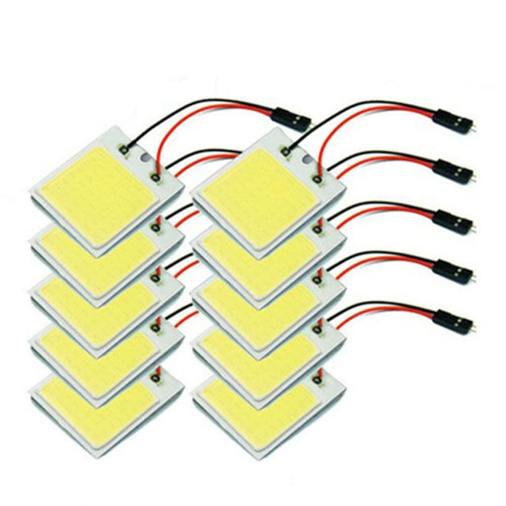 10Pcs 12V COB LED Interior Car Lights - Super Bright 5W SMD Dome & Panel Bulbs for Cars, SUVs, Trucks | Easy Installation & Energy Efficient | Perfect for Night Driving, Cabin Lighting & Vehicle Customization