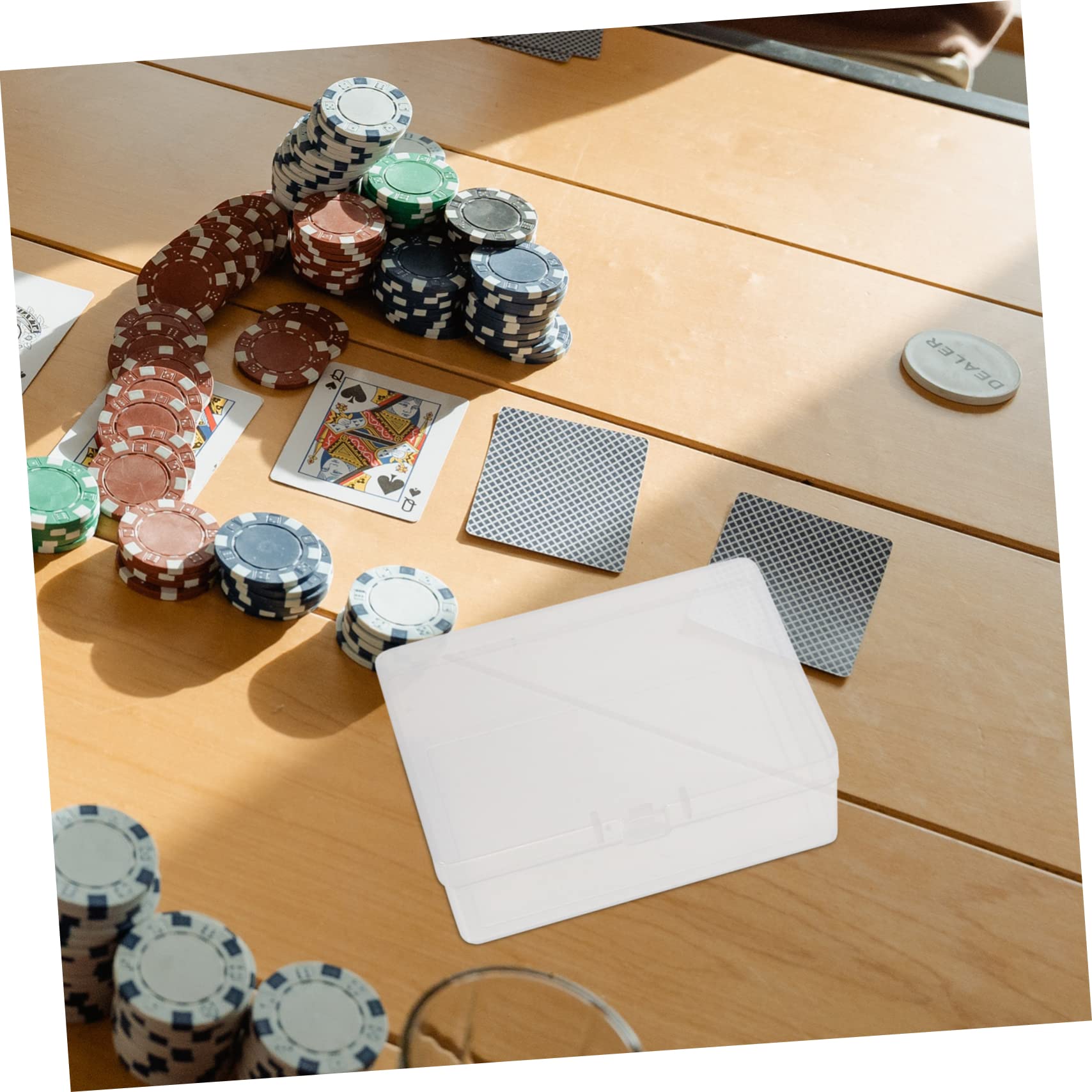 Hohopeti 6-Piece Clear Plastic Card Storage Box Set with Lids - PP Transparent Playing Card Organizer for Collectible Cards, Board Games & Home Organization
