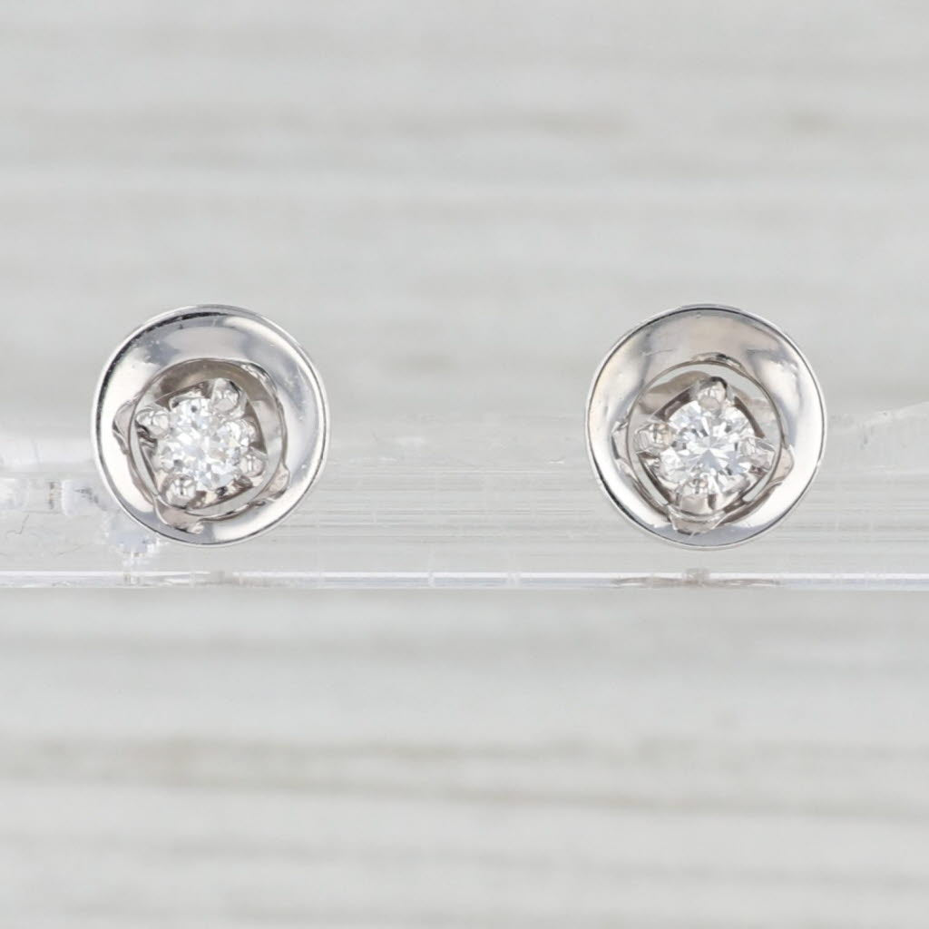 0.22ctw Round Diamond Solitaire Stud Earrings in 14k White Gold - Elegant Everyday Jewelry for Women, Perfect Gift for Anniversary, Birthday & Special Occasions