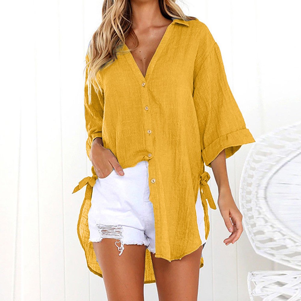 Women's Vintage Flannel Shirt - Loose Fit Long Sleeve Button Down Casual Blouse - Soft Cotton T-Shirt Top for Everyday Wear, Fall Layering & Cozy Outfits