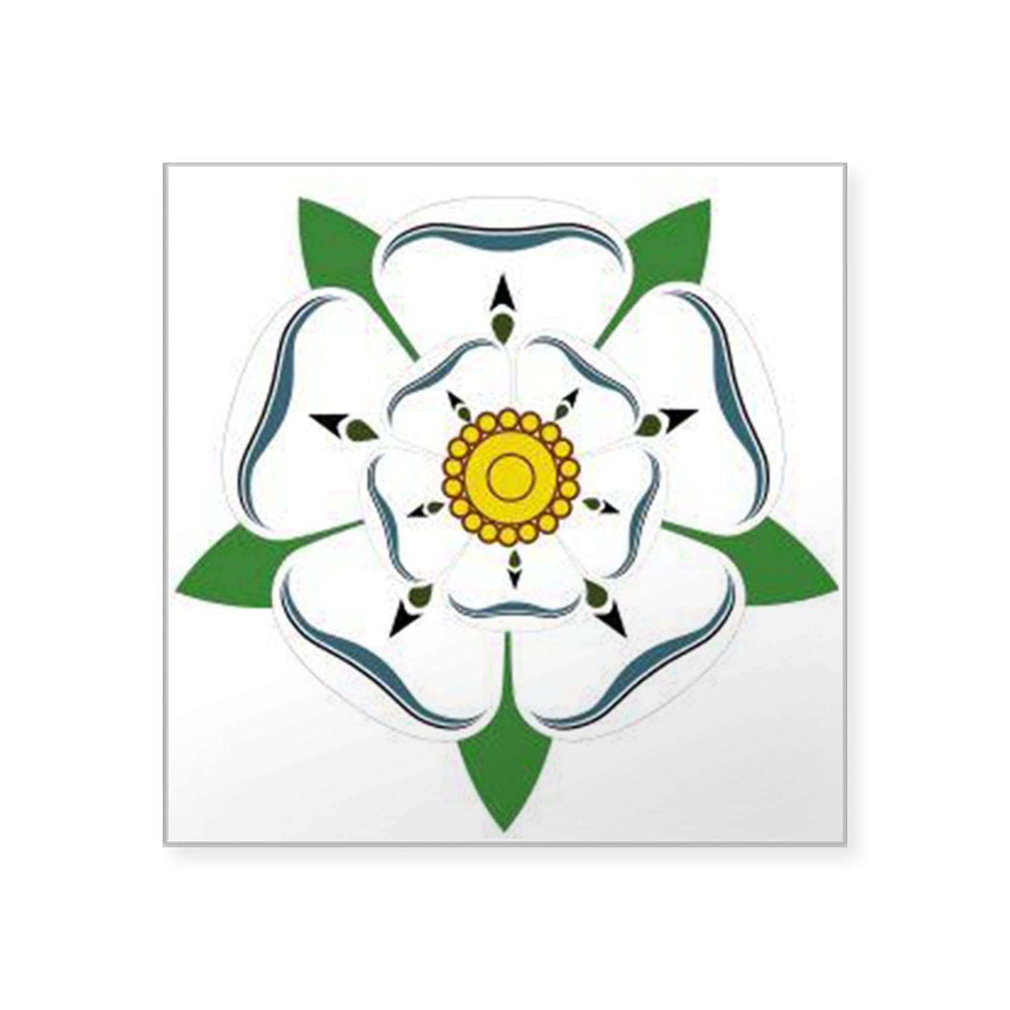 Yorkshire Rose Sticker - Square Bumper Car Decal for Vehicles, Laptops & Windows | CafePress Official | Perfect for UK Pride, Travel Memories & Personalization