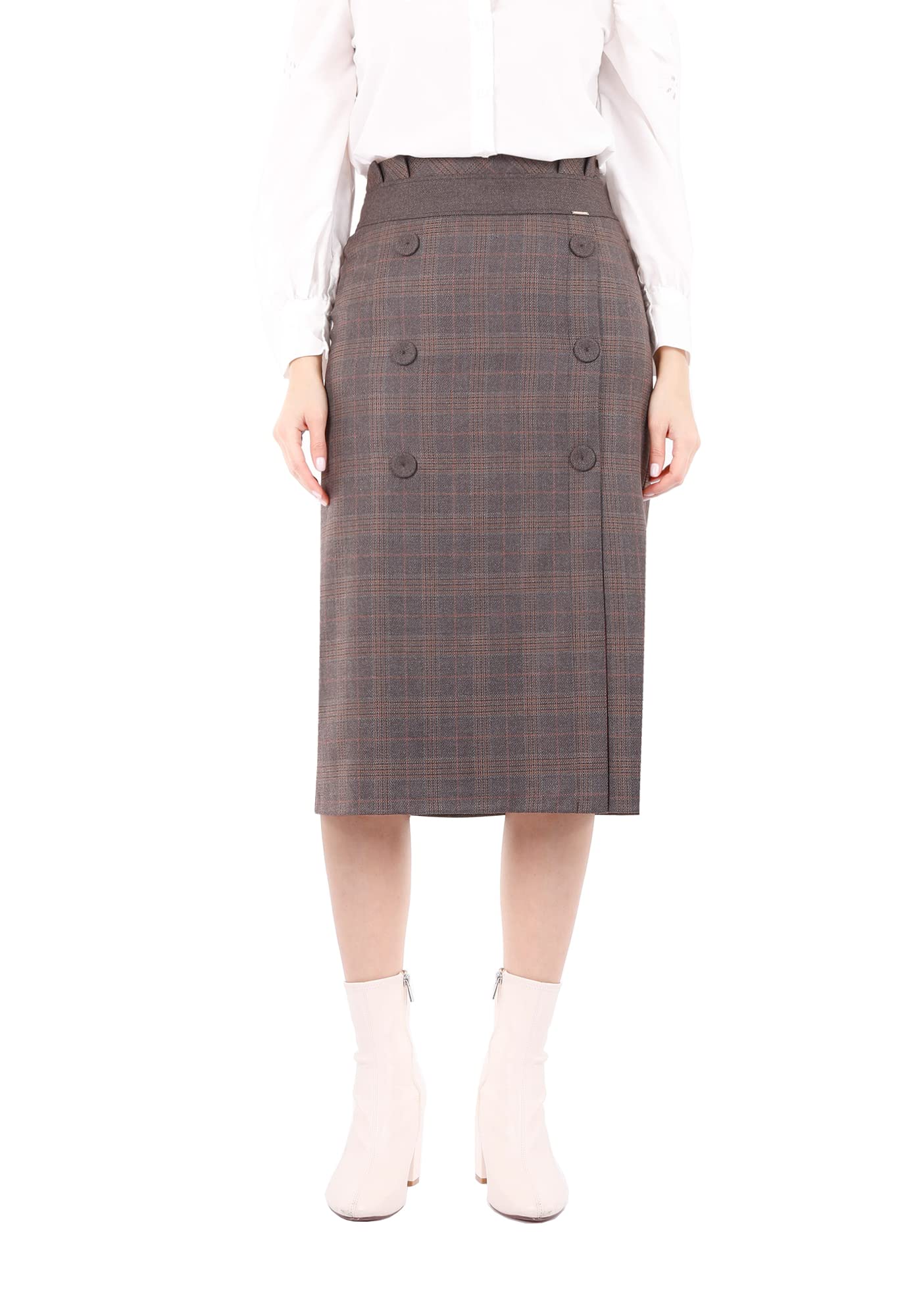 G-Line Guzella Straight Midi Skirt - High Waisted Below The Knee Skirt for Women | Office Wear, Casual Outfits & Spring Fashion