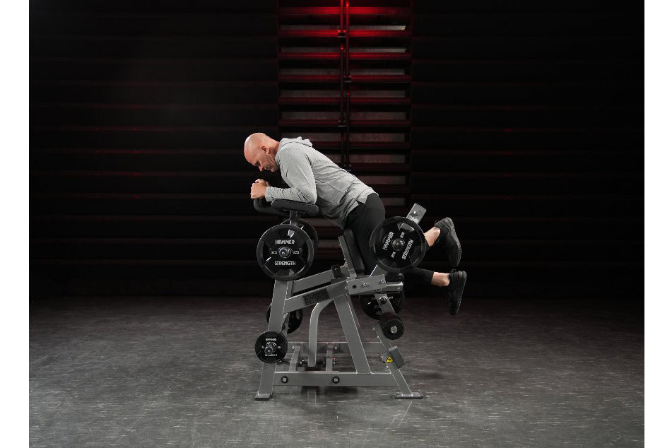 Hammer Strength Plate Loaded Iso-Lateral Kneeling Leg Curl Machine - Professional Gym Equipment for Home & Commercial Use - Perfect for Leg Workouts, Strength Training & Fitness Routines