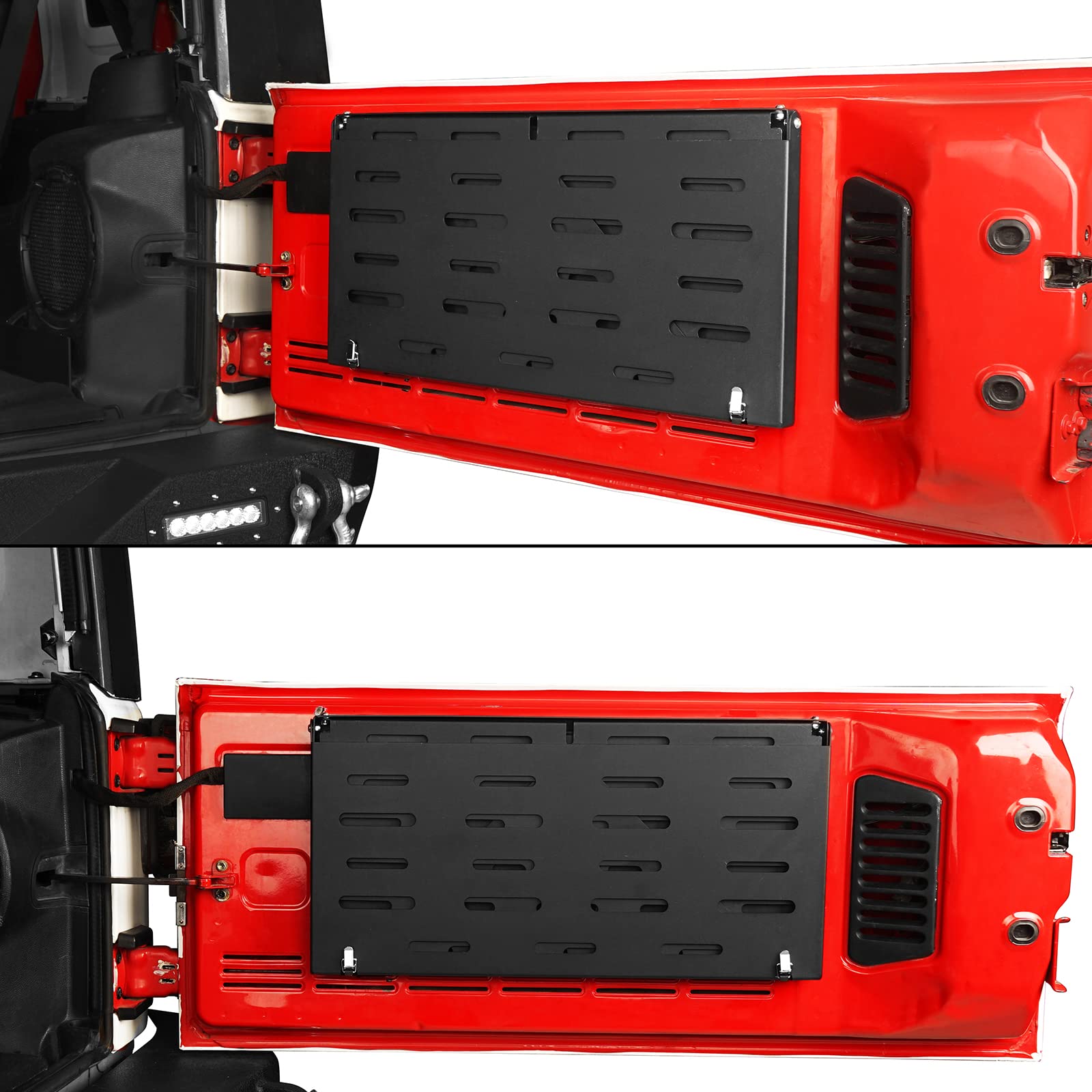 u-Box Wrangler Tailgate Table - 2-Tier Foldable Cargo Desk Storage for Jeep Wrangler JK & JL & Unlimited (2007-2025) - Perfect for Camping, Tailgating & Outdoor Adventures