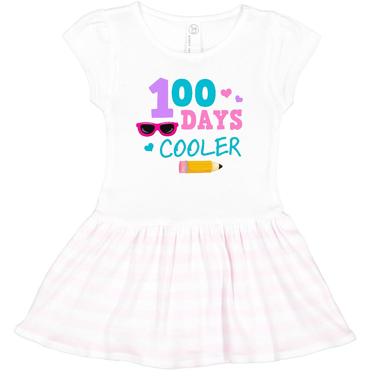 Inktastic 100 Days Cooler in Pink Toddler Dress - Cute Baby Girl Outfit for School, Daycare & Special Occasions | Soft Cotton Comfort Wear for Toddlers
