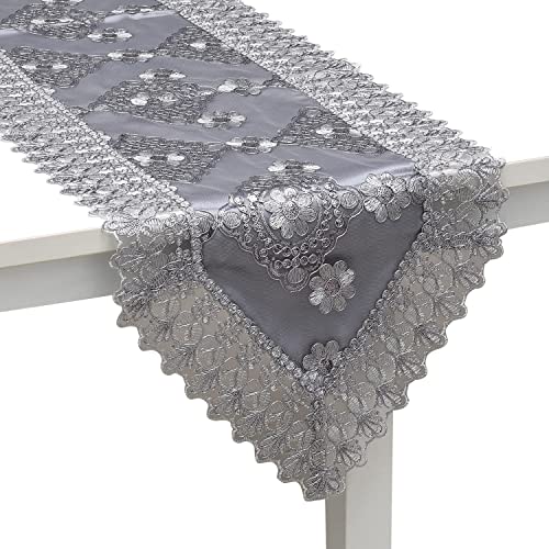 Gray, Silver Floral Pattern