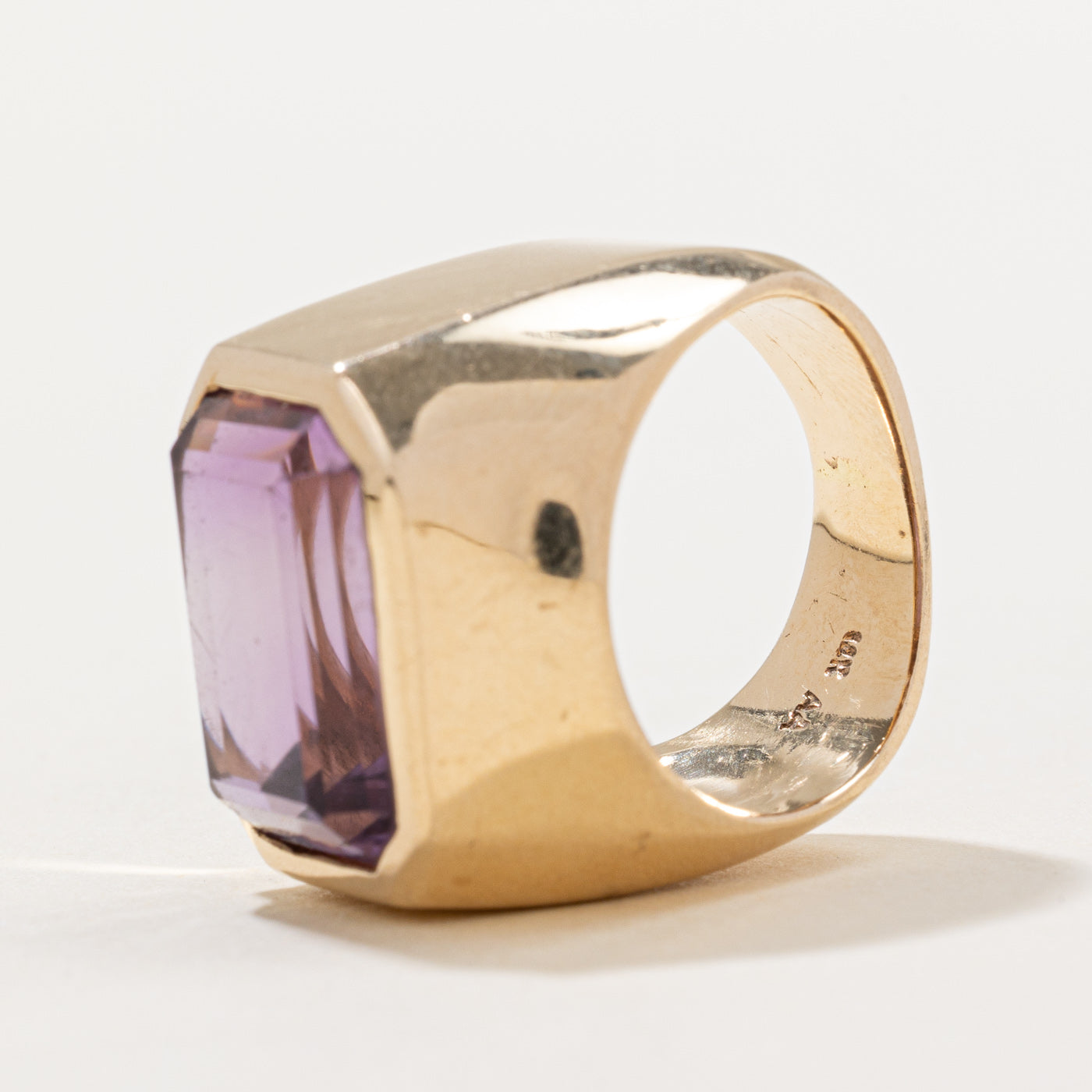 Emerald Cut Amethyst Cocktail Ring - 11.00ct Genuine Purple Gemstone Ring - Size 5 - Elegant Statement Jewelry for Women - Perfect for Evening Parties, Weddings & Special Occasions