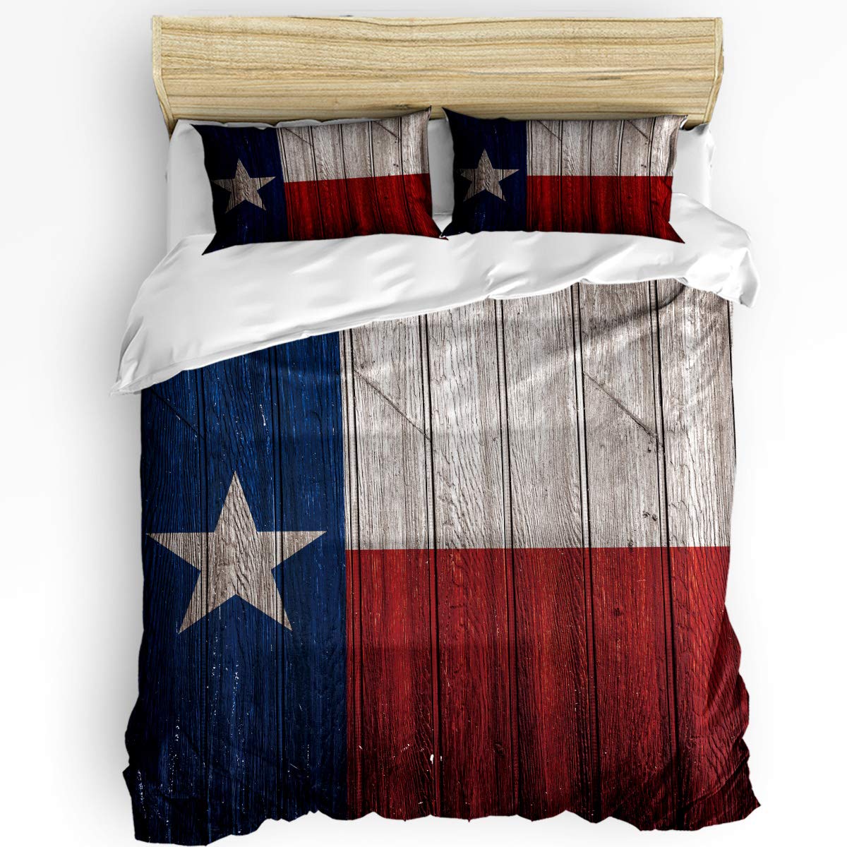 Trendier 3-Piece Soft Duvet Cover Set - Texas Lone Star Flag Design for Kids, Girls & Boys | Full Size Comforter Cover with 2 Pillowcases | Ultra-Comfortable Bedding Set for Women & Men | Perfect for Kids' Rooms, Guest Bedrooms & Dorm Decor