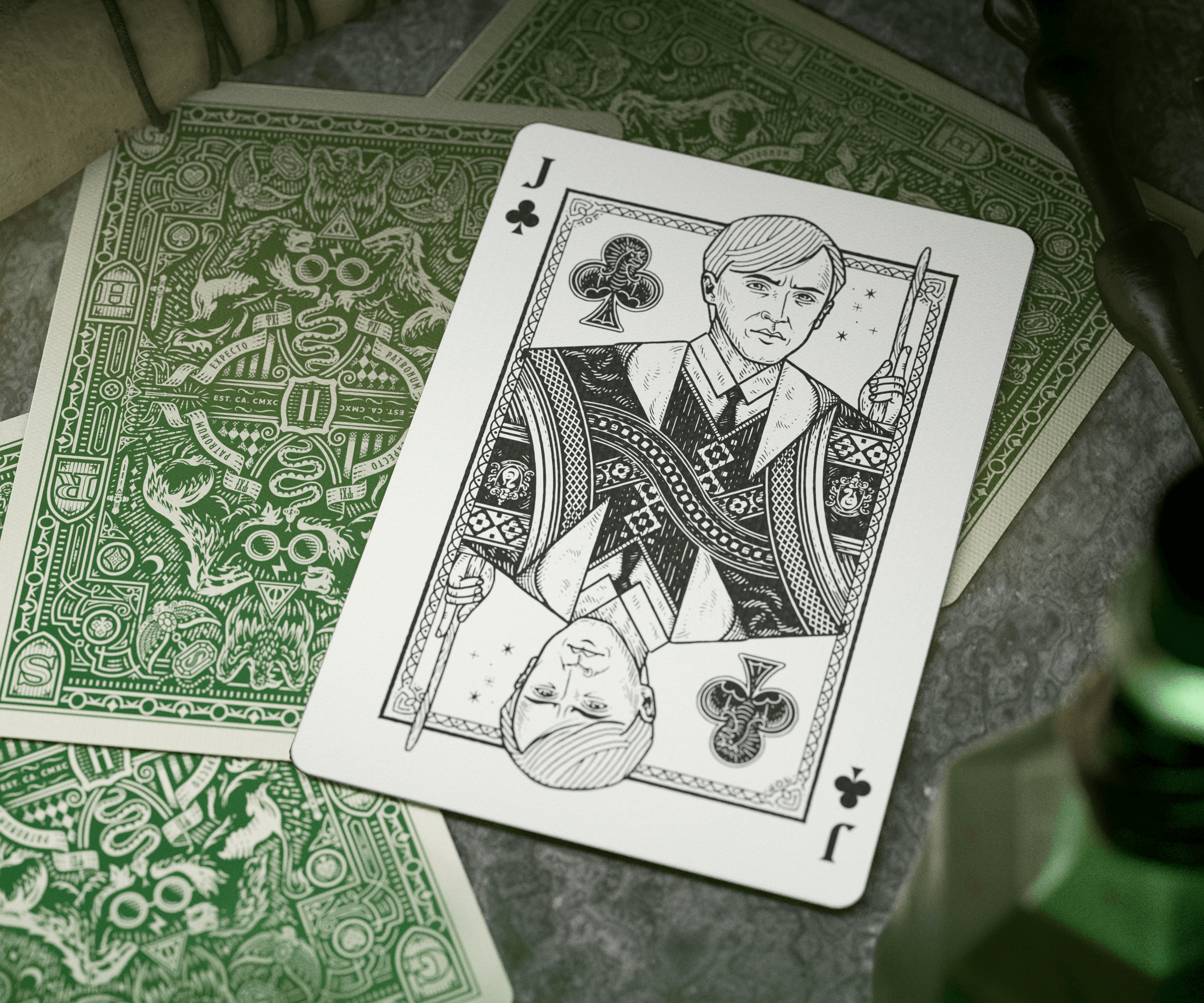 Harry Potter Slytherin House Themed Playing Cards - Official Wizarding World Collectible Deck for Magic Fans & Game Nights