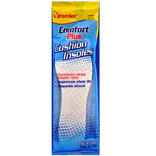 Premier Comfort Plus Cushion Insoles for Women - Arch Support & Pain Relief (Size 7-8) - 1 Pair - Perfect for Running, Walking & Standing All Day