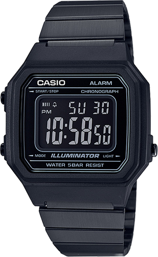 Casio B650WB-1 Digital Watch for Men - Classic Black Resin Strap, Water Resistant, Stopwatch & Alarm - Perfect for Outdoor, Sports & Everyday Use