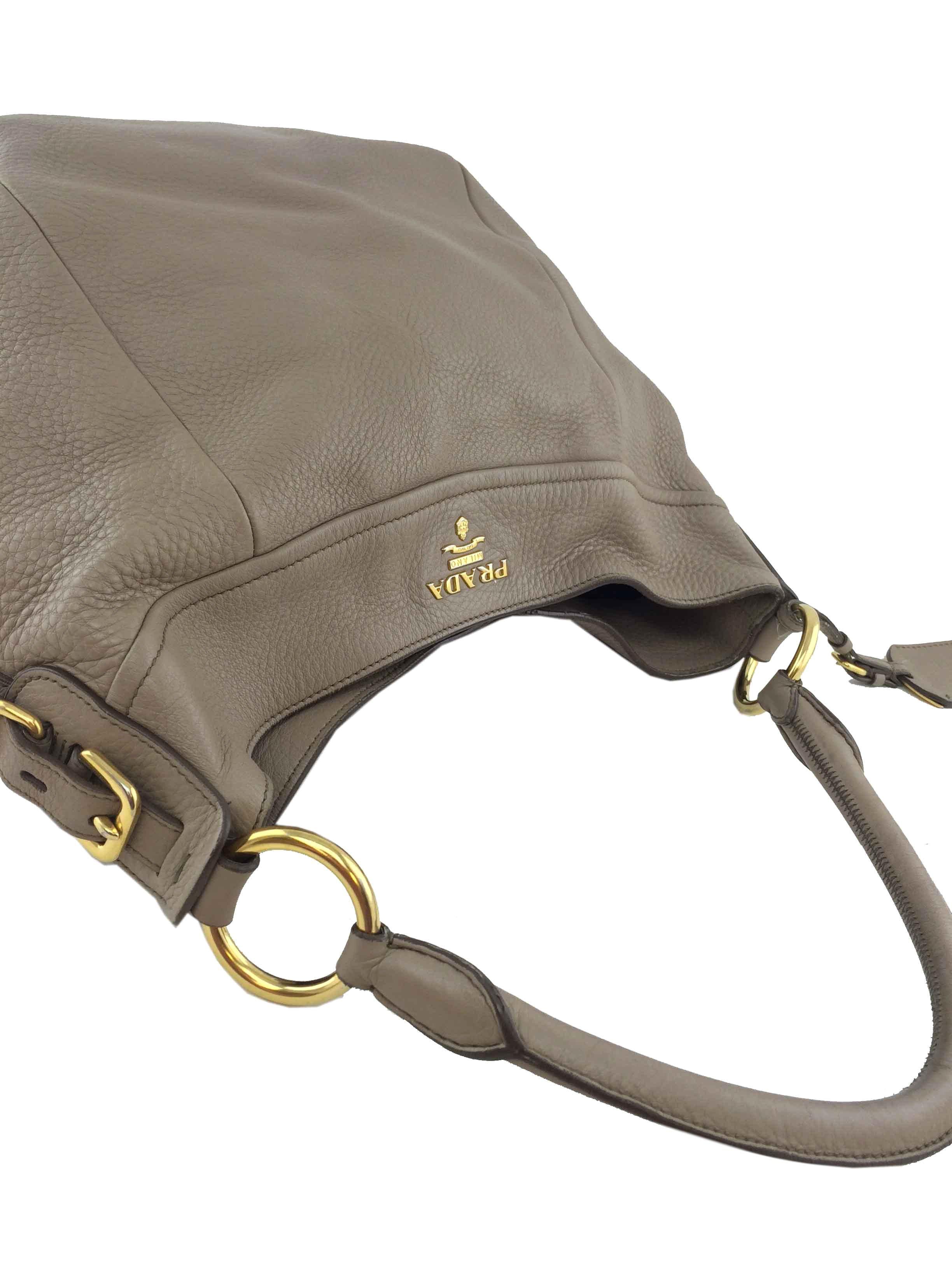 Prada Vitello Diano Leather Hobo Bag for Women | Luxury Designer Handbag | Perfect for Work, Travel & Everyday Use