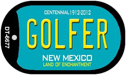 Smart Blonde Golfer Teal New Mexico Novelty Metal Dog Tag Necklace DT-6677 - Perfect for Golf Enthusiasts, Unique State Souvenirs & Fashion Accessories