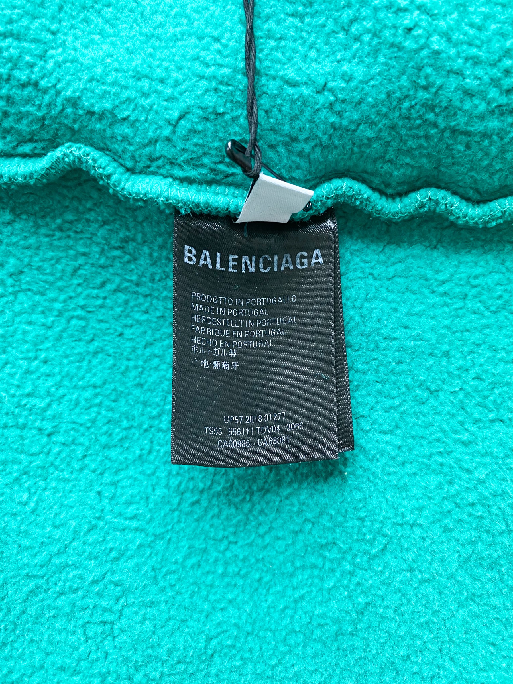 Balenciaga Teal Logo Oversized Hoodie for Men & Women | Streetwear Fashion Hooded Sweatshirt | Casual Wear & Gym Outfit