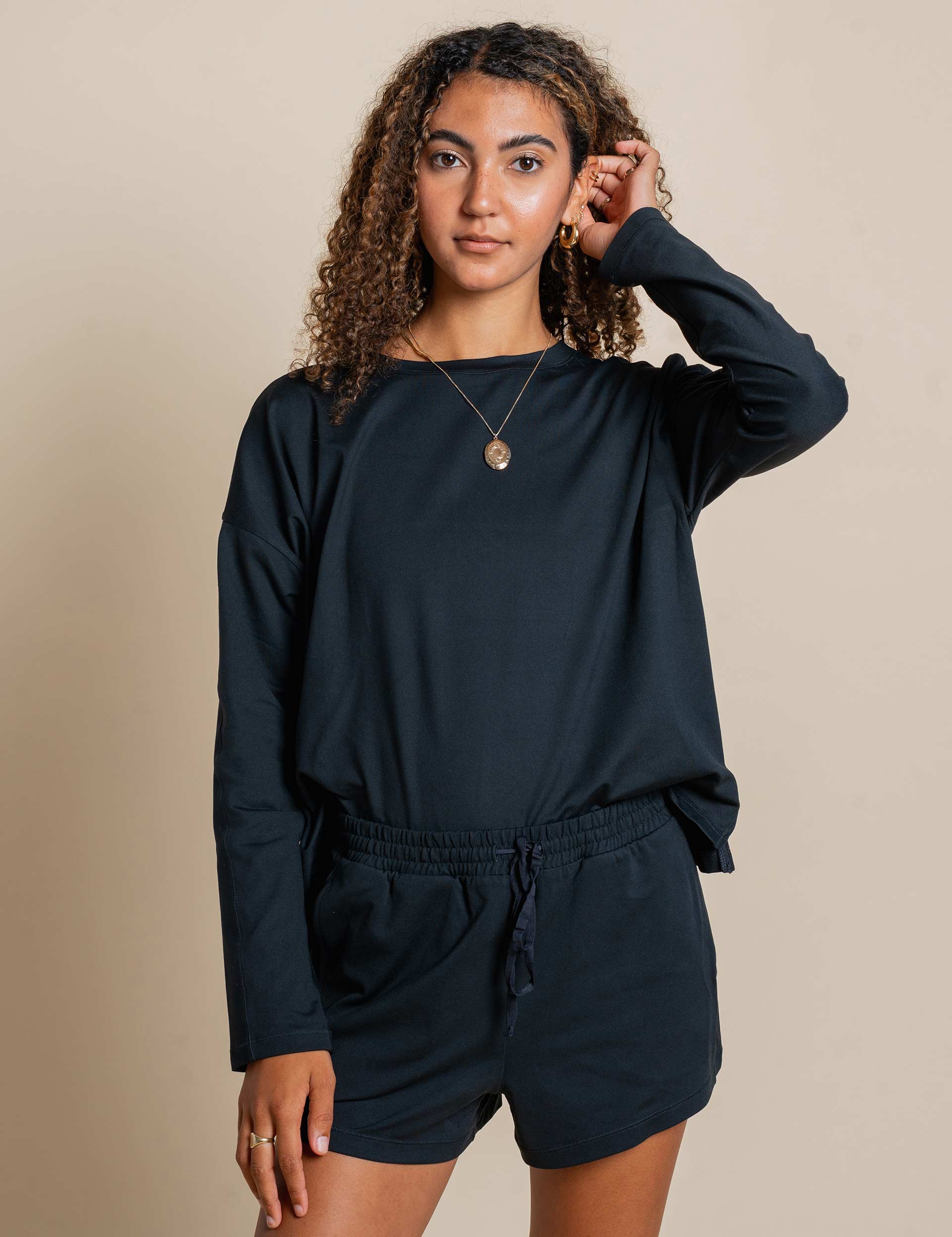 ReSet Men's Long Sleeve T-Shirt - Soft Cotton Casual Shirt for Everyday Wear | Black | Perfect for Work, Gym & Outdoor Activities