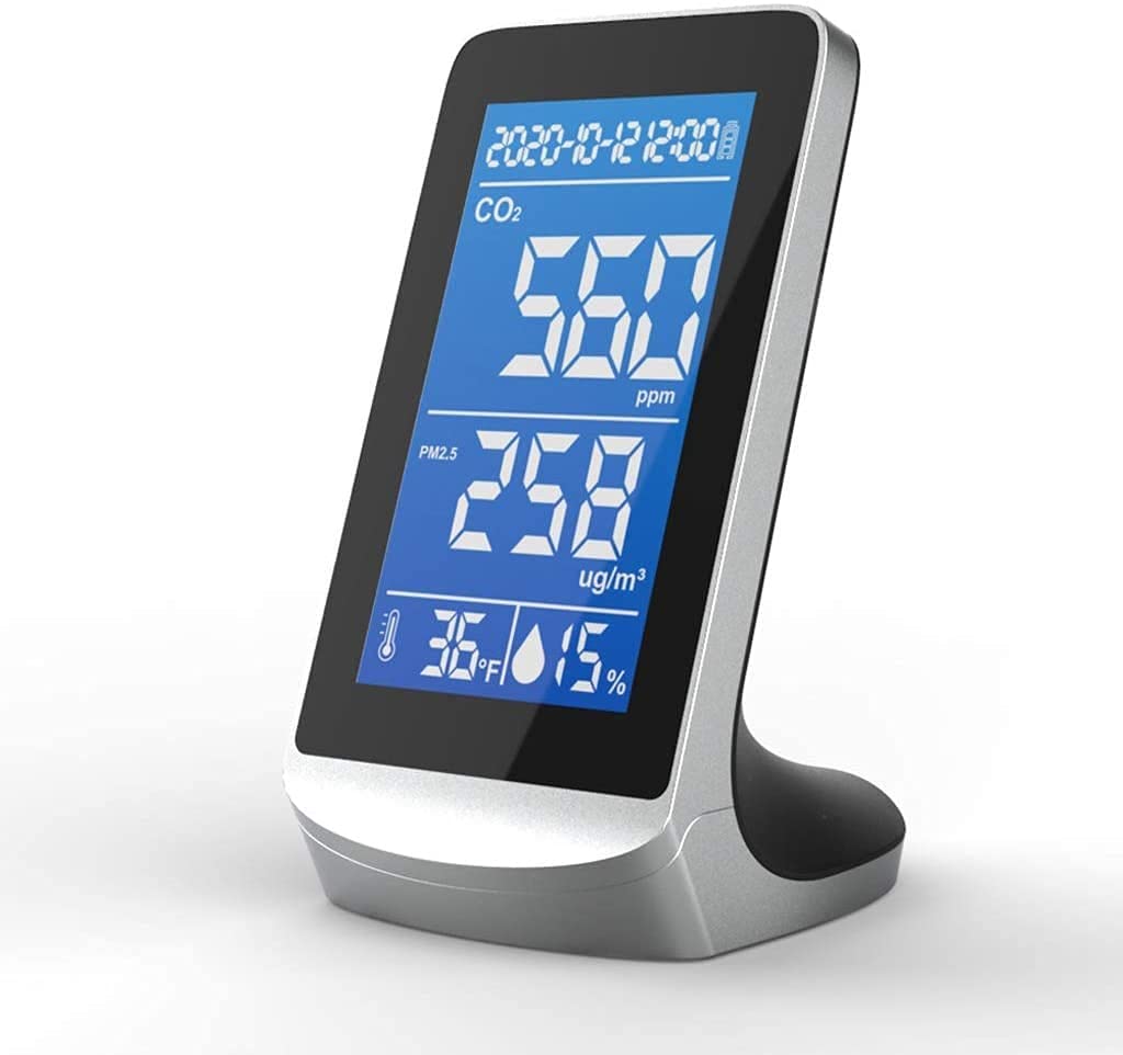 PEPDRO Indoor Air Quality Monitor - Portable CO2 Meter, Carbon Dioxide Detector & Gas Analyzer for Home, Office, School (Air Protection Device) | Perfect for Monitoring Air Quality in Bedrooms, Classrooms and Workspaces