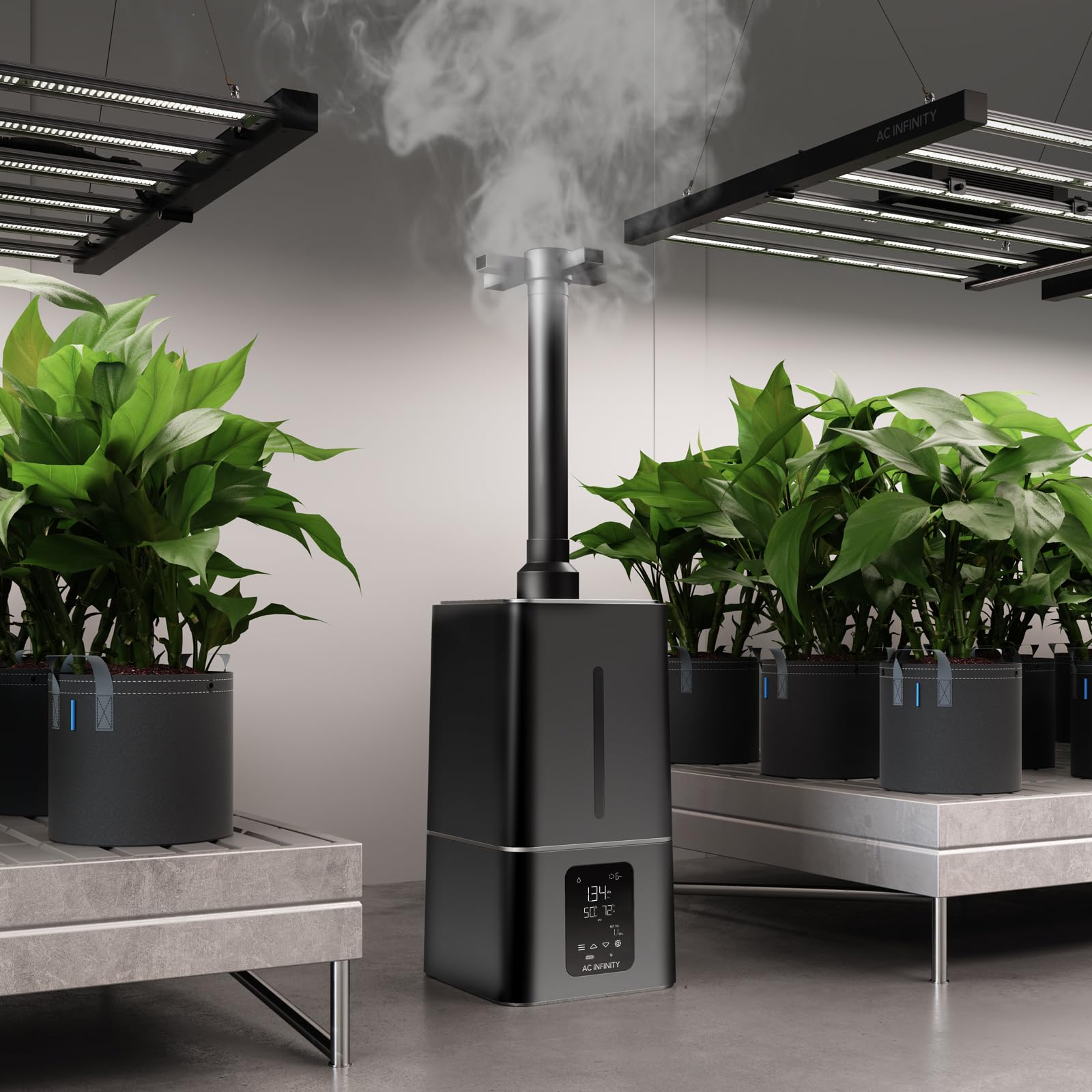 AC Infinity CLOUDFORGE T7 15L Plant Humidifier with VPD Humidity Controls - 10-Level Precision Vaporizer, Extendable Hose & No-Leak Seal for Grow Tents | Perfect for Indoor Gardening, Hydroponics & Greenhouse Climate Control