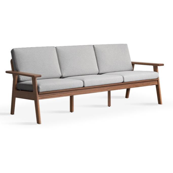 Japanese Style 3-Seater Fabric Sofa - Solid Oak & Pine Wood Frame - Perfect for Living Room, Lounge, or Zen Home Decor