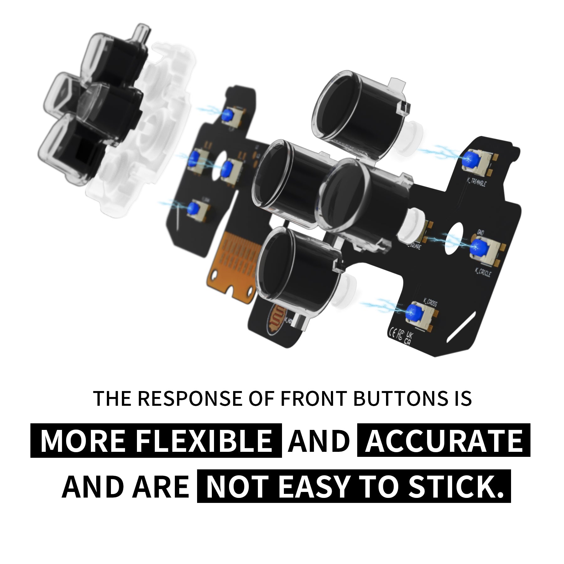 eXtremeRate Tactile Dpad & Action Buttons Kit for PS5 Controller BDM-030 - Mouse Click Upgrade with Custom Switches - Perfect for Gaming, FPS & Competitive Play