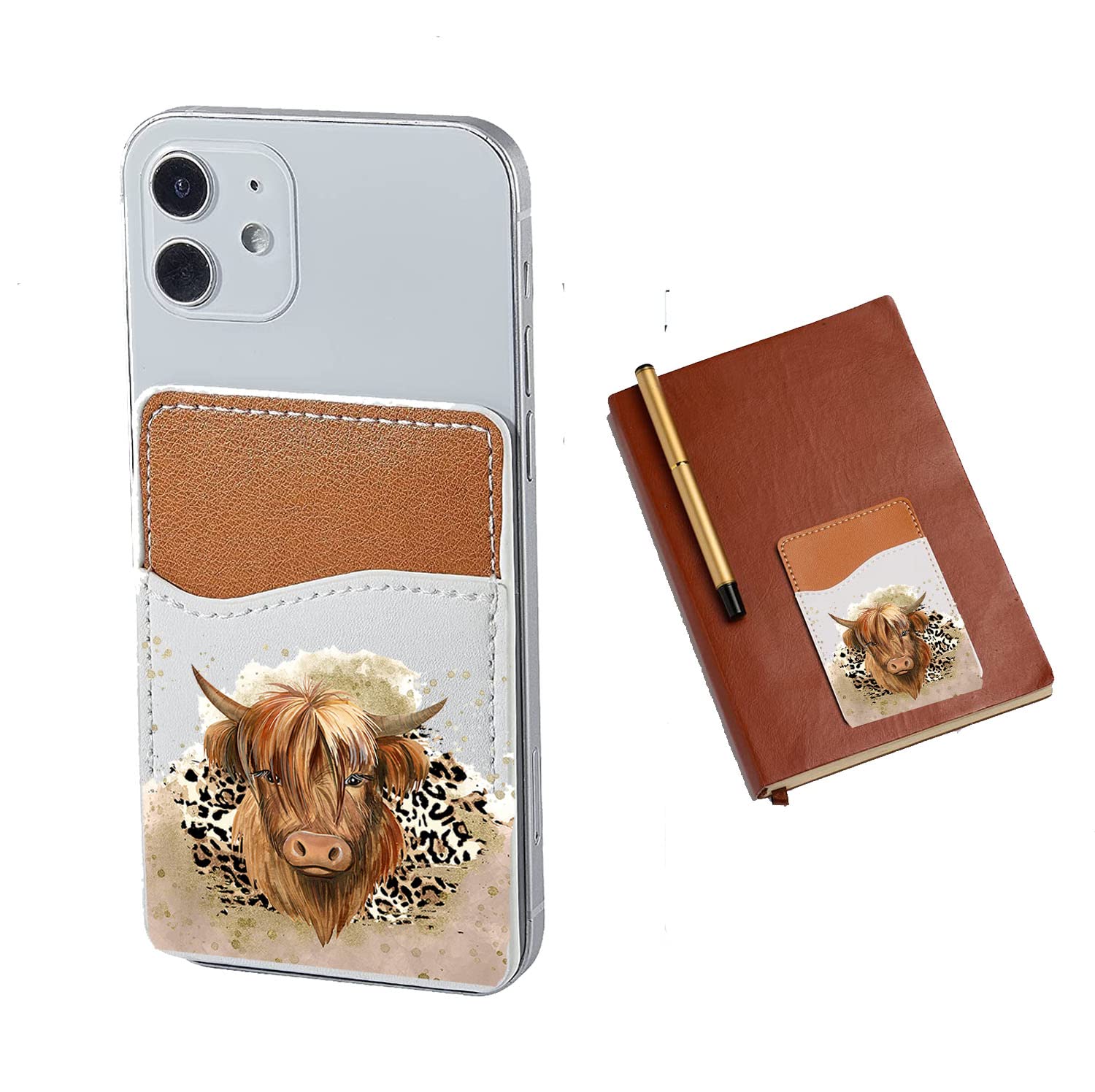 Highland Cow Phone Wallet Card Holder - RFID Blocking Slim Wallet for iPhone & Android - Perfect for Travel, Shopping, and Everyday Use