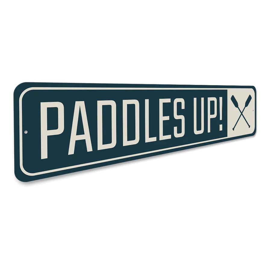 Paddles Up Canoe Sign - Rustic Wooden Canoe Paddle Wall Decor for Cabin, Lake House & Outdoor Enthusiasts - Perfect for Camping, Fishing & Nautical Themed Rooms