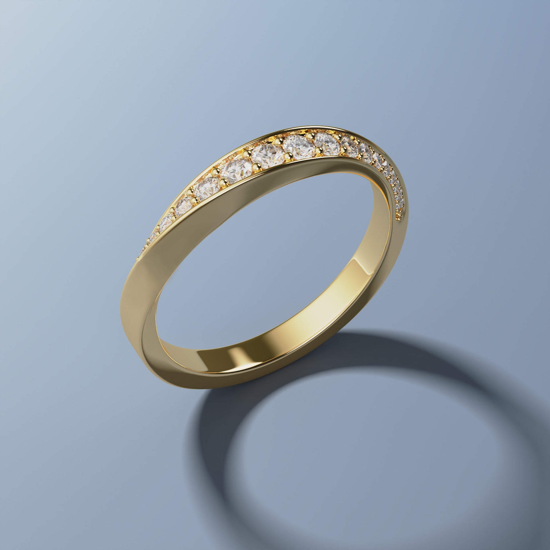Diamond Wedding Band for Women & Men - 14K Gold & Platinum Mobius Band Ring - Elegant & Timeless Wedding Jewelry for Couples, Anniversaries & Special Occasions