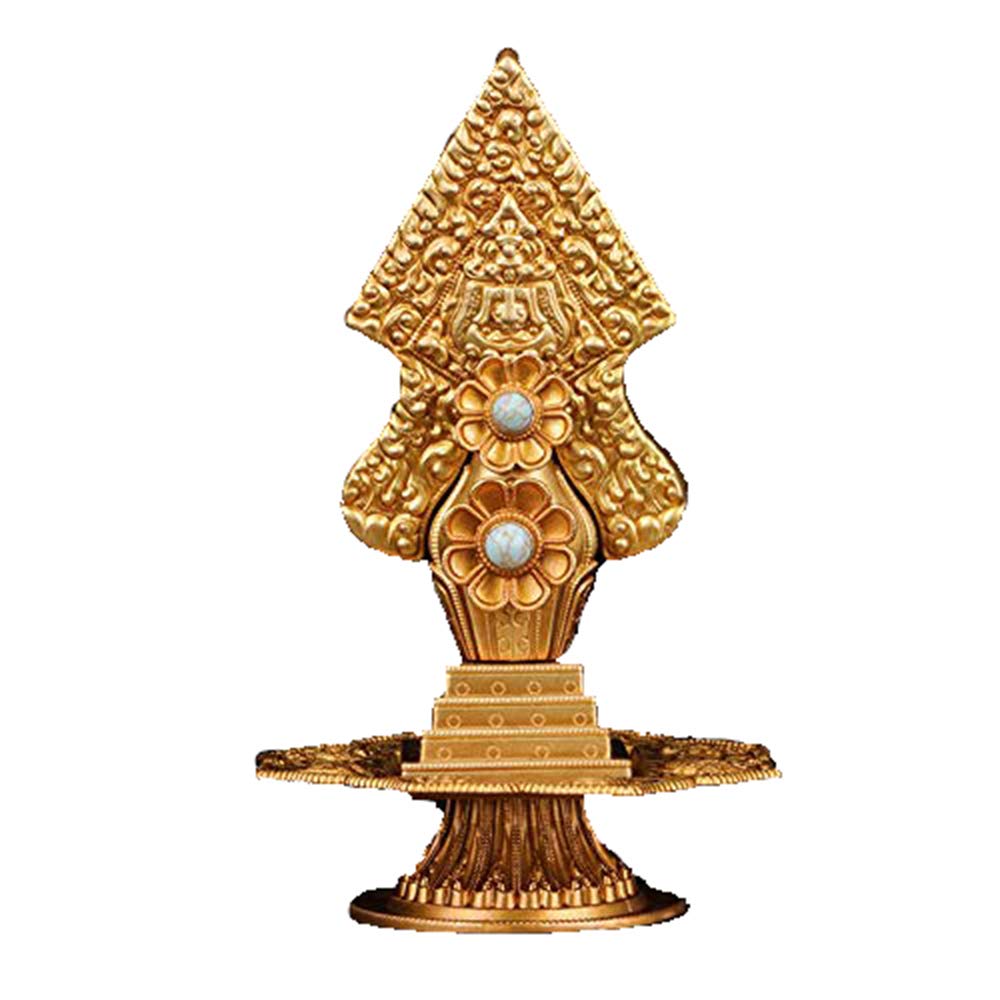 Fashion158 Home Office Buddhist Guardian Mascot Statue - Gold Plated Dolma Deity for Meditation, Altar Decor & Spiritual Ceremonies | Perfect for Home Shrine, Office Blessing & Buddhist Worship Rituals
