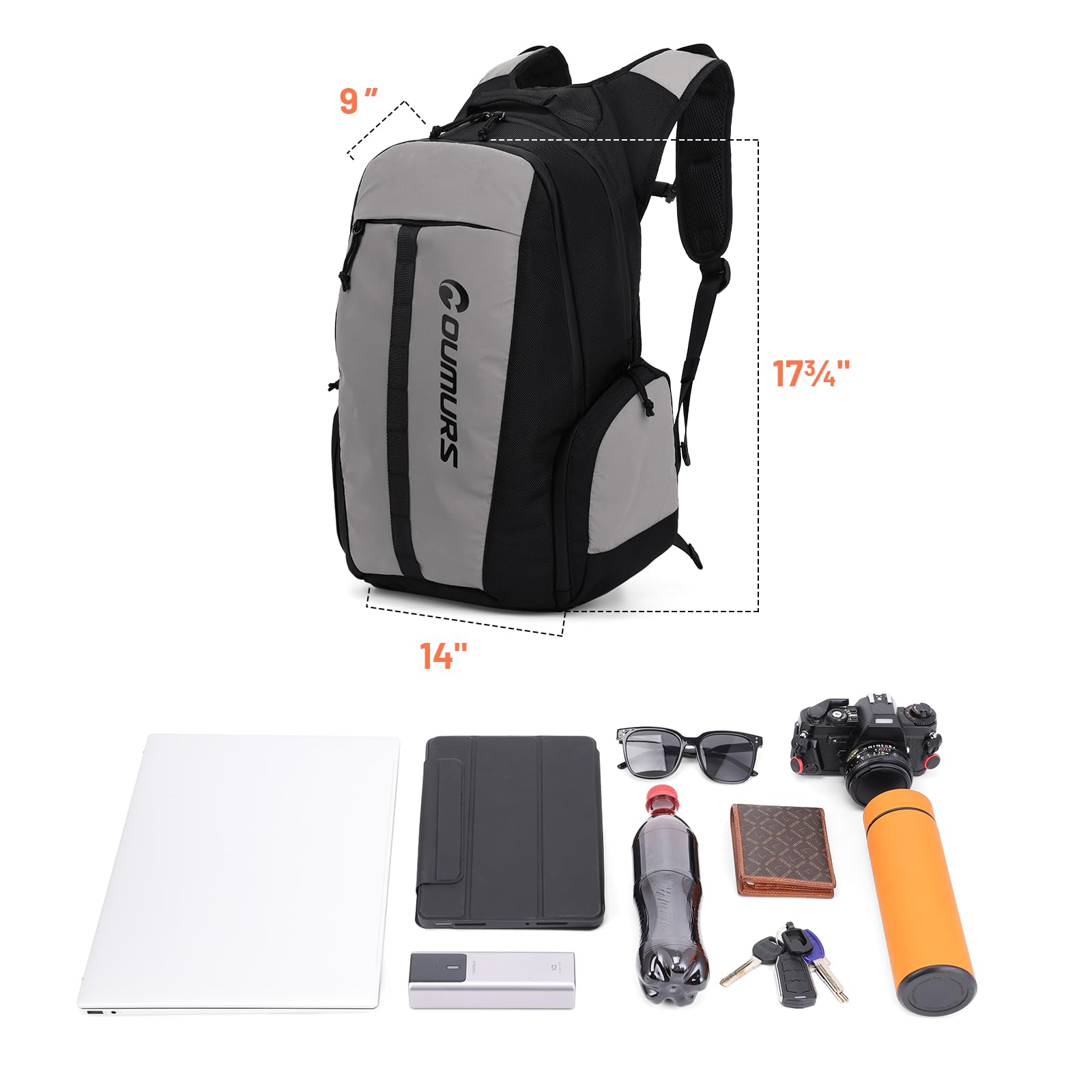 1680D Waterproof Motorcycle Reflective Backpack with Hydration Bladder Compartment - Durable Oxford Laptop Travel Backpack for Commuting, Cycling & Outdoor Adventures