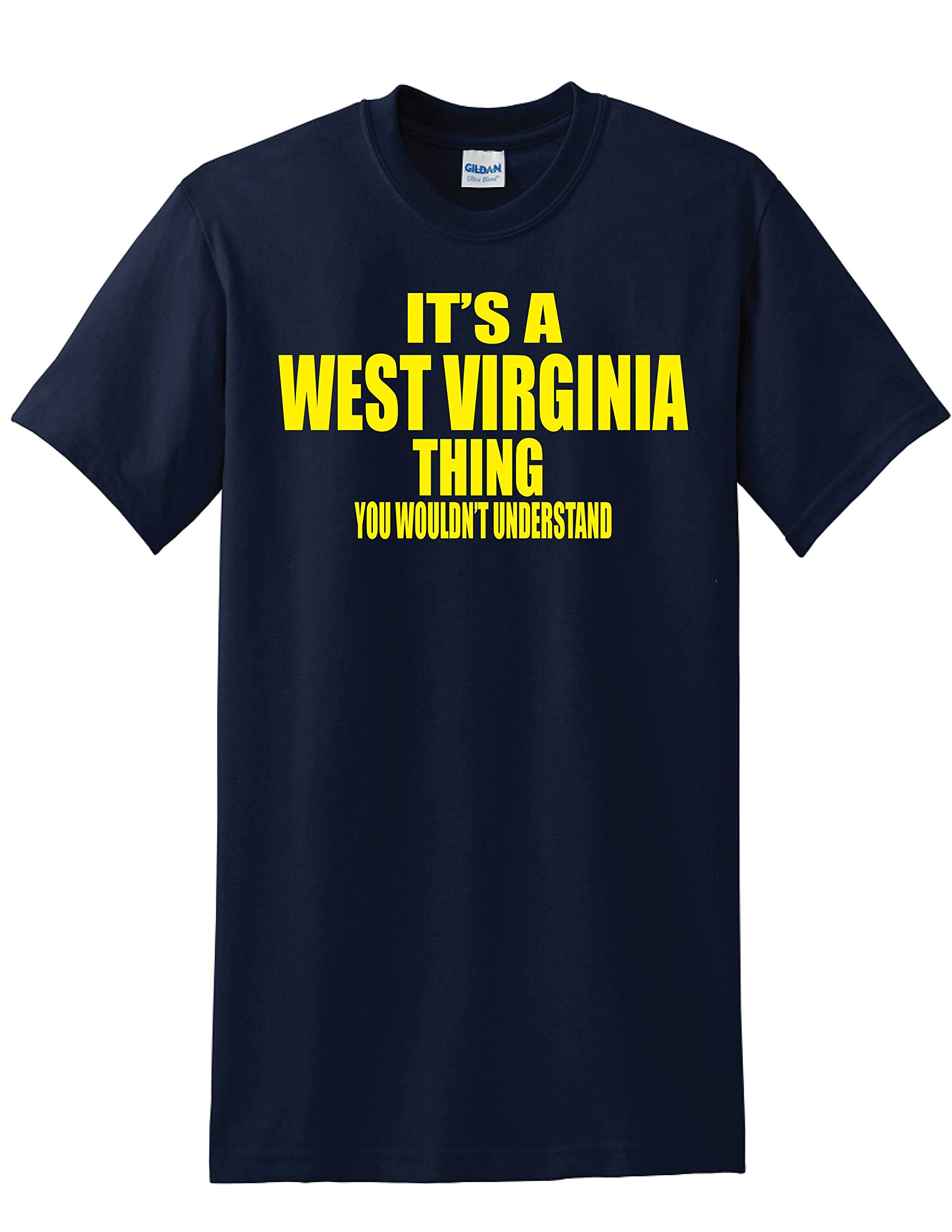 STUFF WITH ATTITUDE West Virginia Graphic Navy T-Shirt - Cool Casual Wear for Travel & State Pride