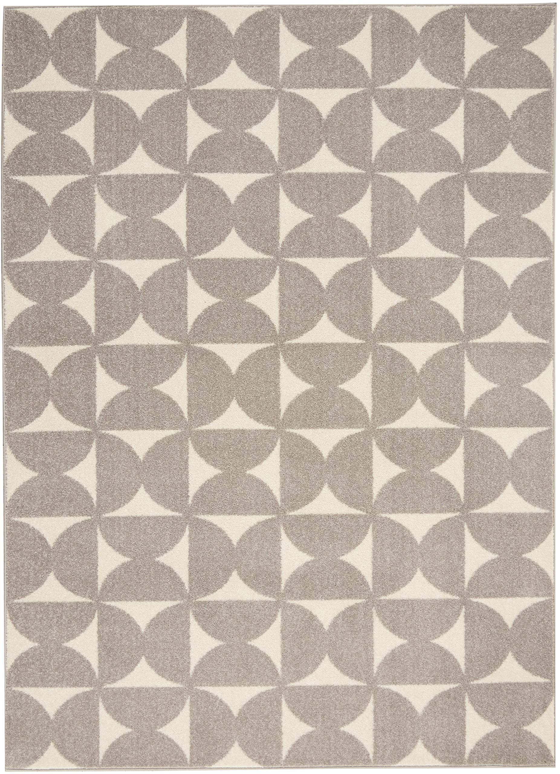 Nourison Harper Geometric Grey 8' x 10' Area Rug - Easy to Clean, Non-Shedding, Stain Resistant for Bedroom, Living Room, Dining Room & Kitchen | Perfect for High Traffic Areas & Home Decor (8x10)
