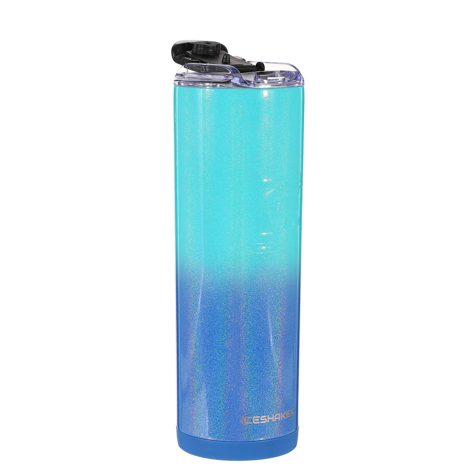 20oz Skinny Tumbler with Lid and Straw - Insulated Stainless Steel Travel Mug, Leakproof Ocean Breeze Design - Perfect for Coffee, Iced Tea & Cold Drinks at Work, Gym or Outdoor Activities