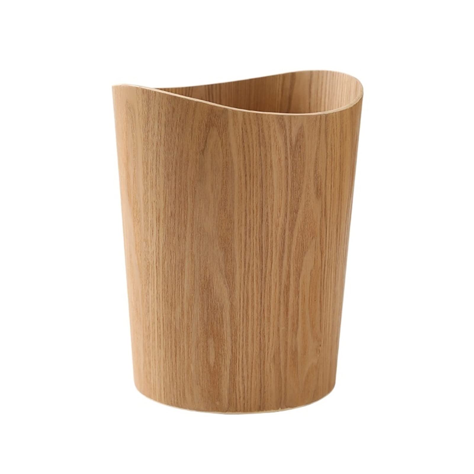 Wooden Trash Can for Kitchen, Bathroom & Bedroom - Creative Irregular Shape Dustbin Without Cover - Stylish Indoor Waste Bin for Home, Office & Dorm Use